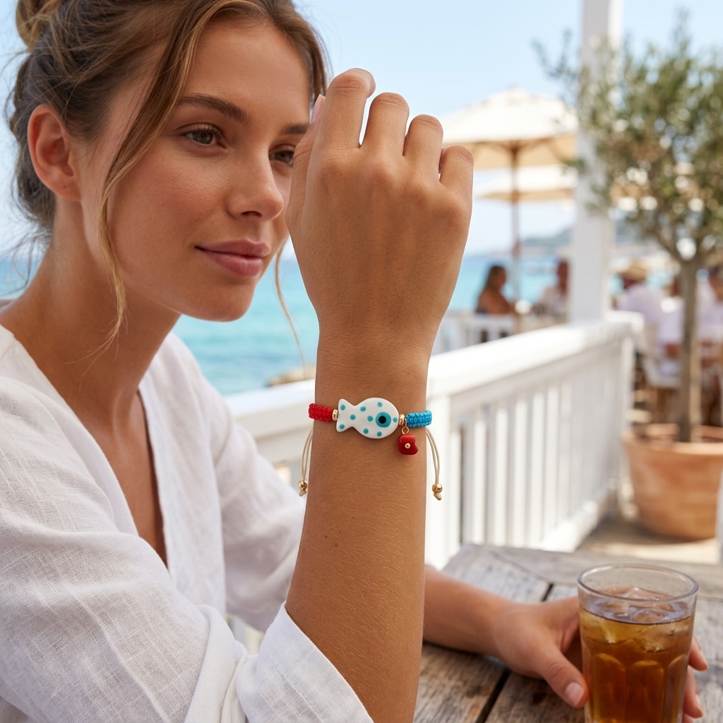 Women's 18K Golden Plated Casual Fish Pendant Bracelet